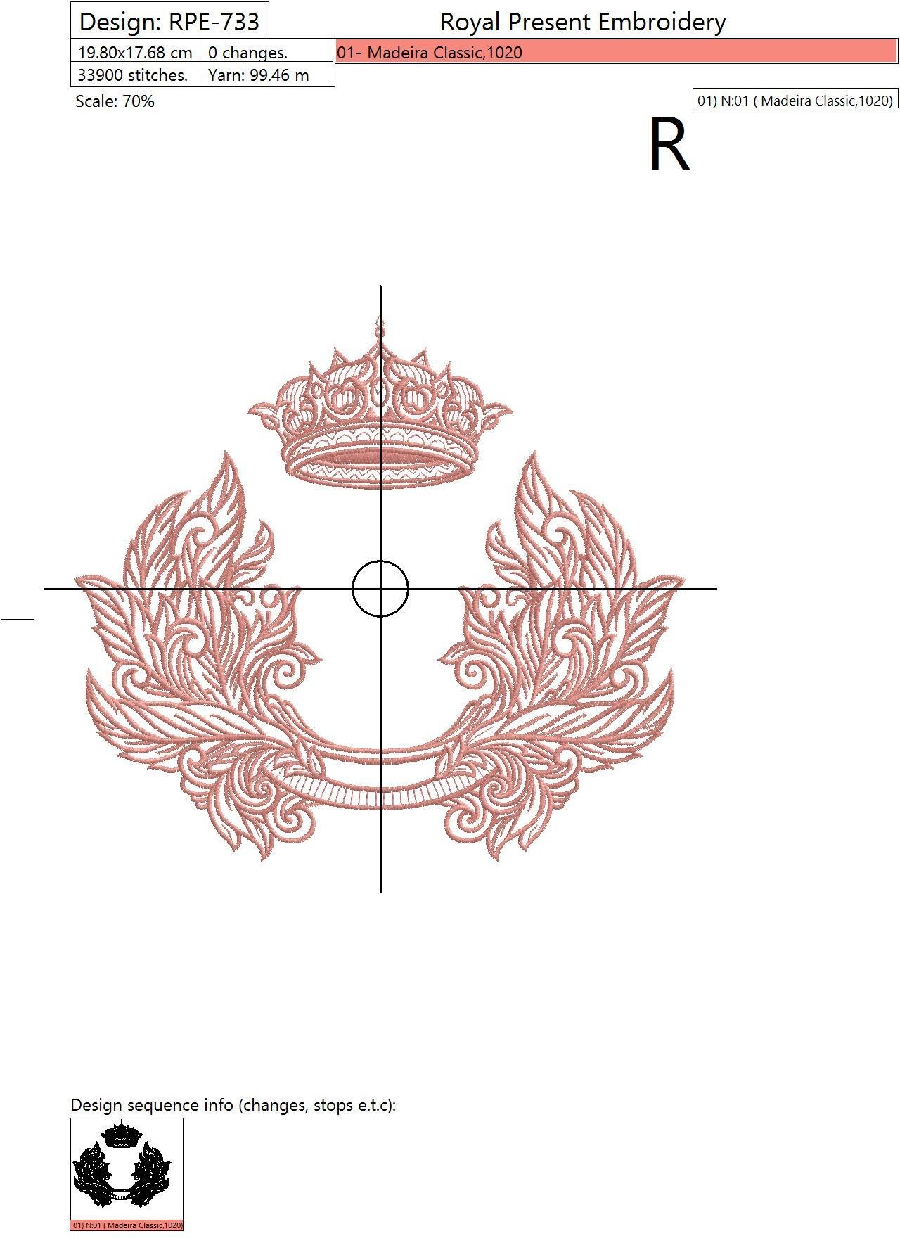 Machine Embroidery Design Retro baroque frame