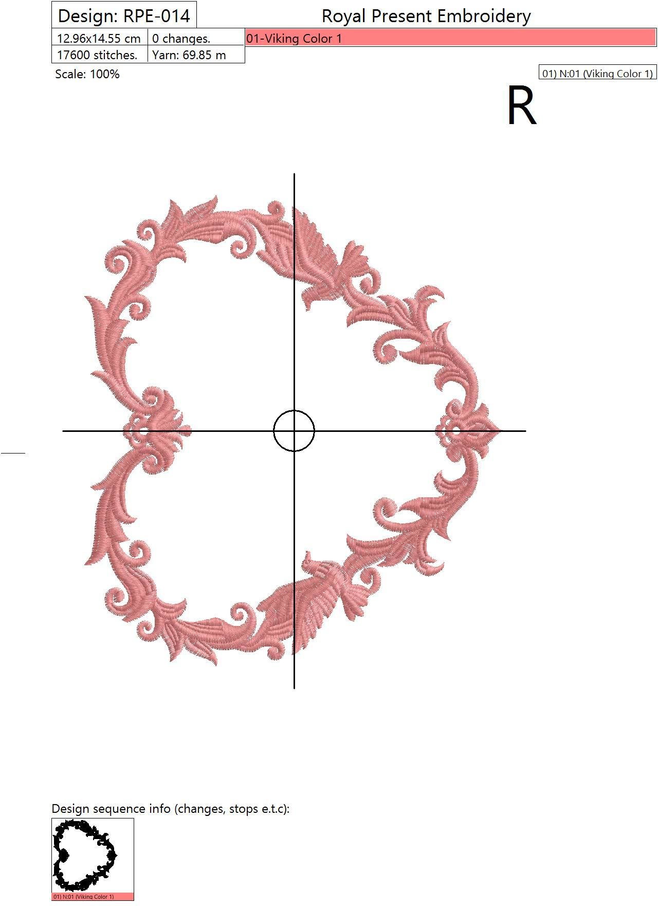 Machine Embroidery Design Wedding Monogram Blank - 4 sizes