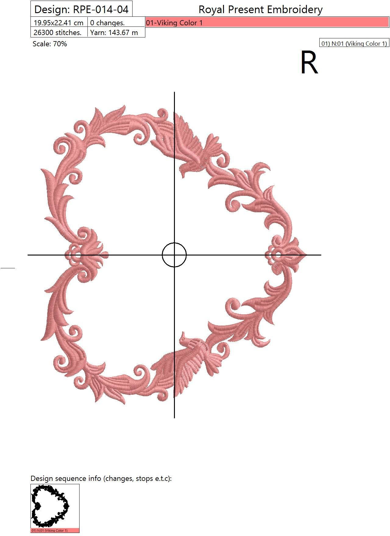 Machine Embroidery Design Wedding Monogram Blank - 4 sizes