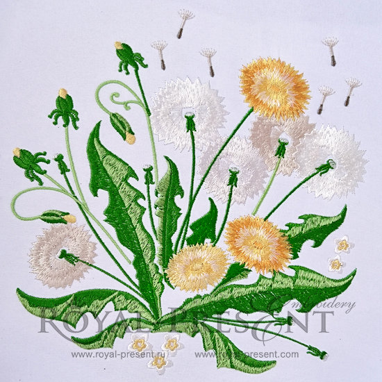 Machine Embroidery Design Beautiful dandelions - 2 sizes RPE-178