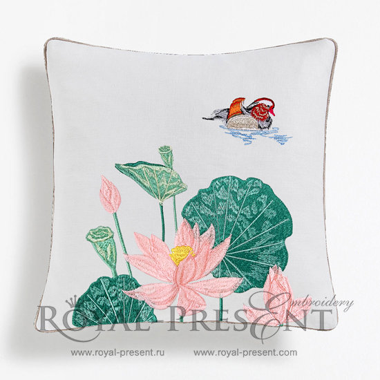 Machine Embroidery Design Mandarin duck - 2 sizes RPE-1164