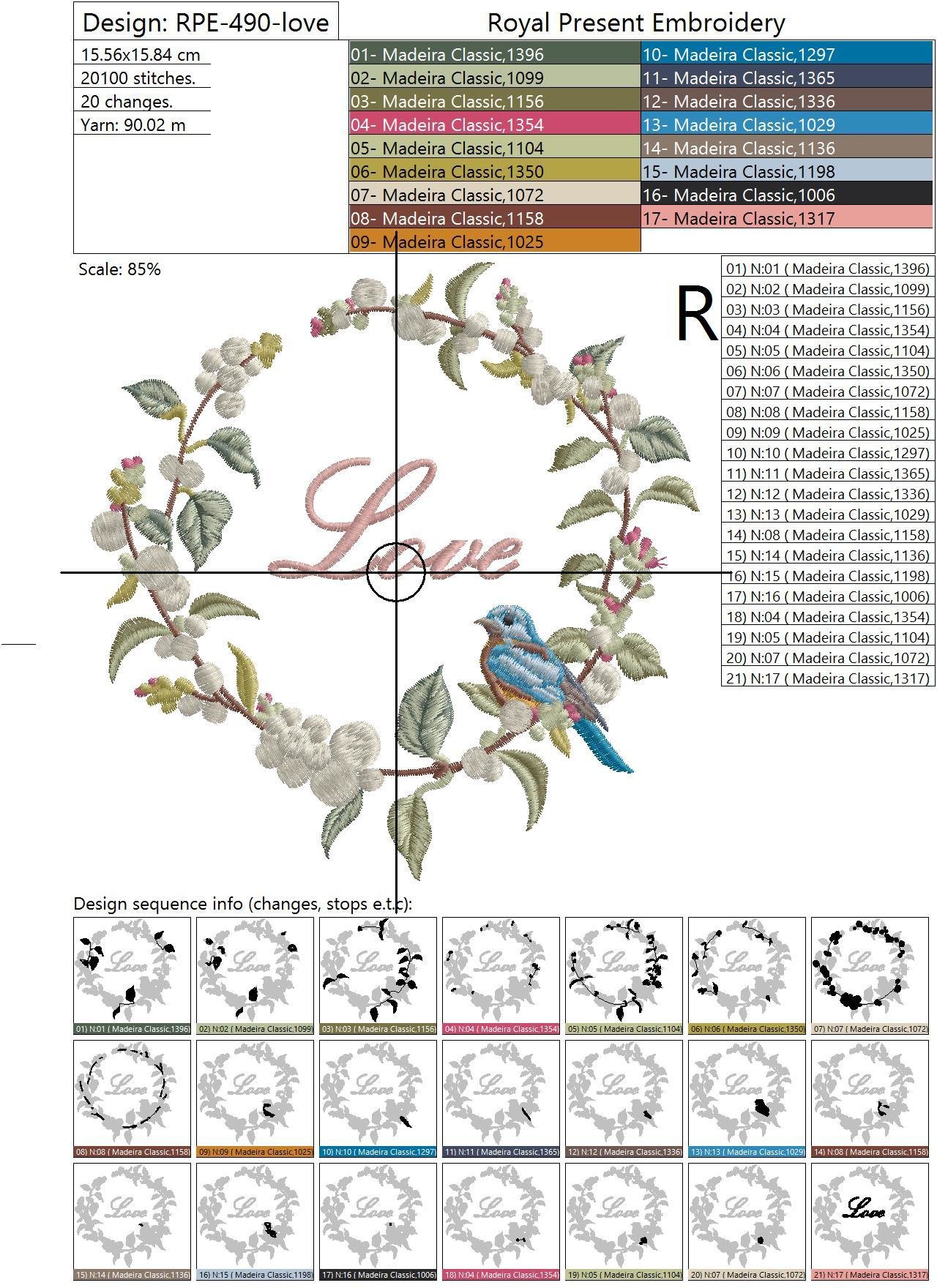 Machine embroidery design Snowberry round wreath - 2 sizes