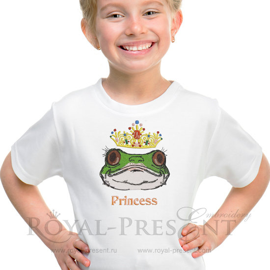 Machine Embroidery Design Princess Frog - 2 sizes RPE-498