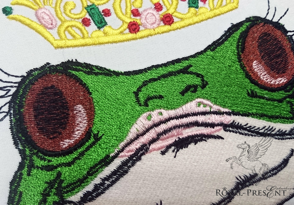 Machine Embroidery Design Princess Frog - 2 sizes