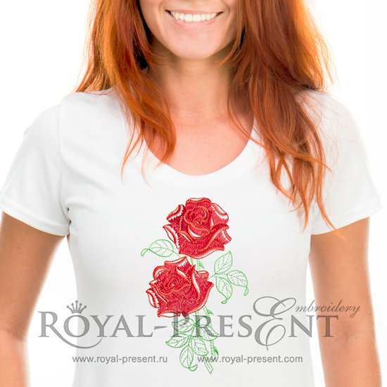 Machine Embroidery Design Roses RPE-438