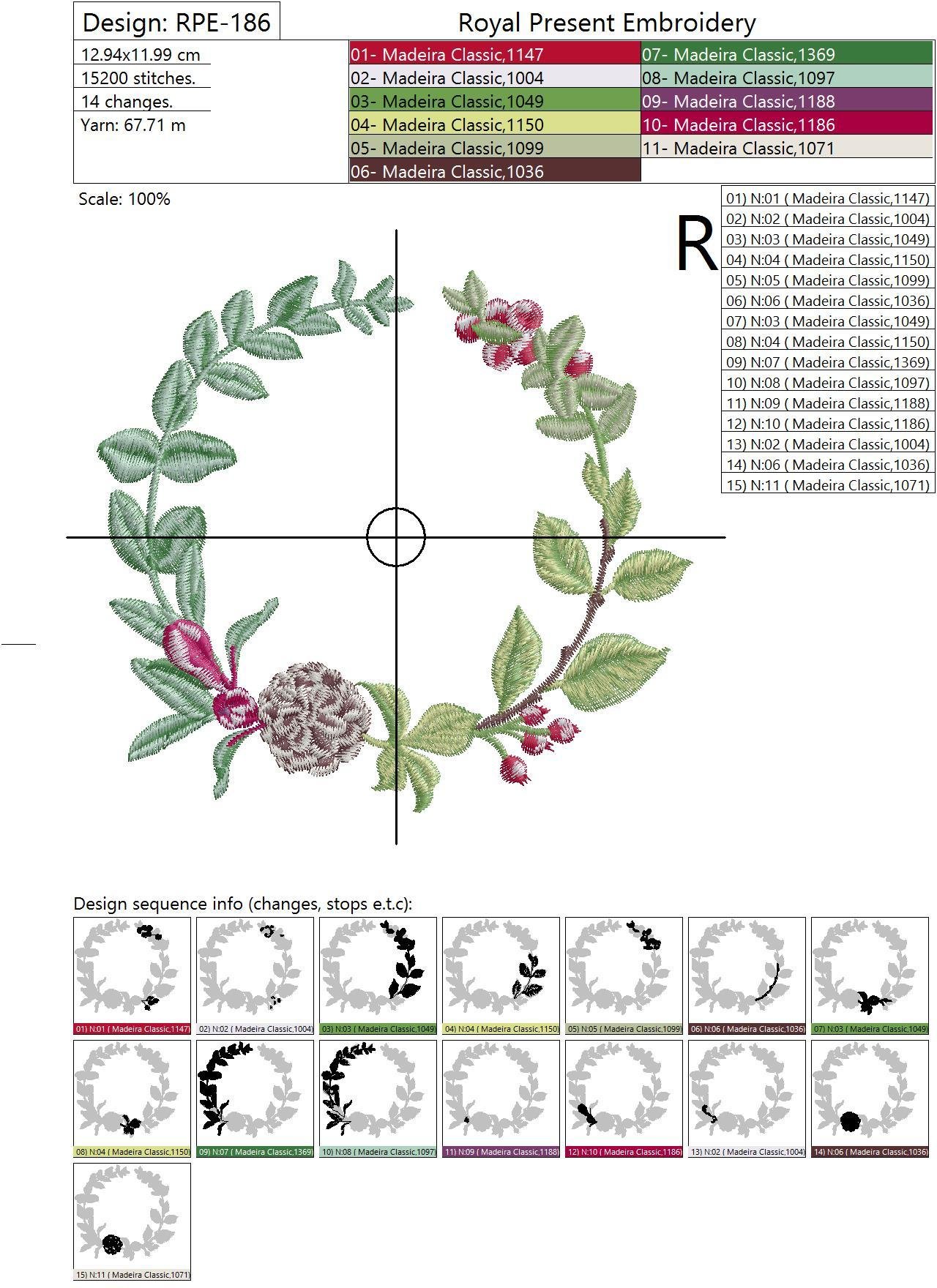 Machine Embroidery Design Forest wreath - 3 sizes