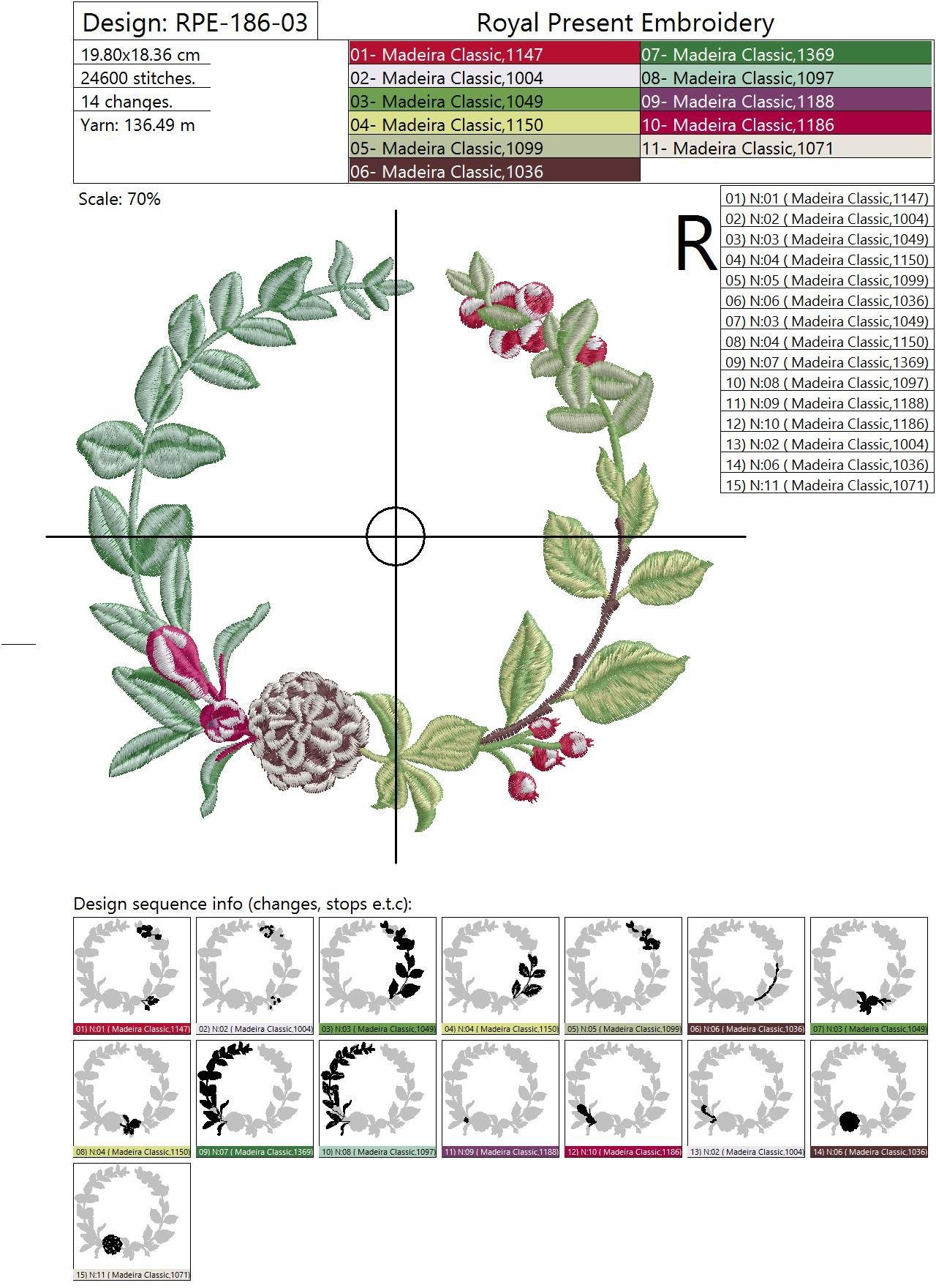 Machine Embroidery Design Forest wreath - 3 sizes