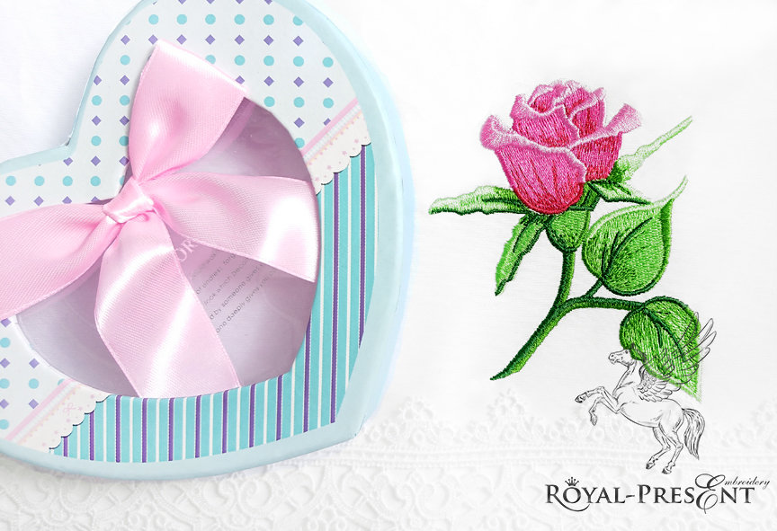 Machine Embroidery Design Beautiful Rose