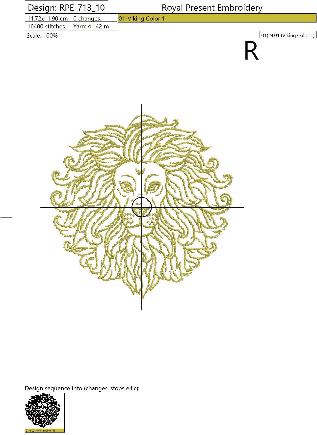 Leo Machine Embroidery Design - 2 sizes