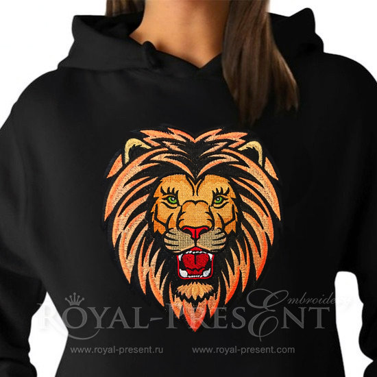 Machine Embroidery Design Lion head - 2 sizes RPE-474