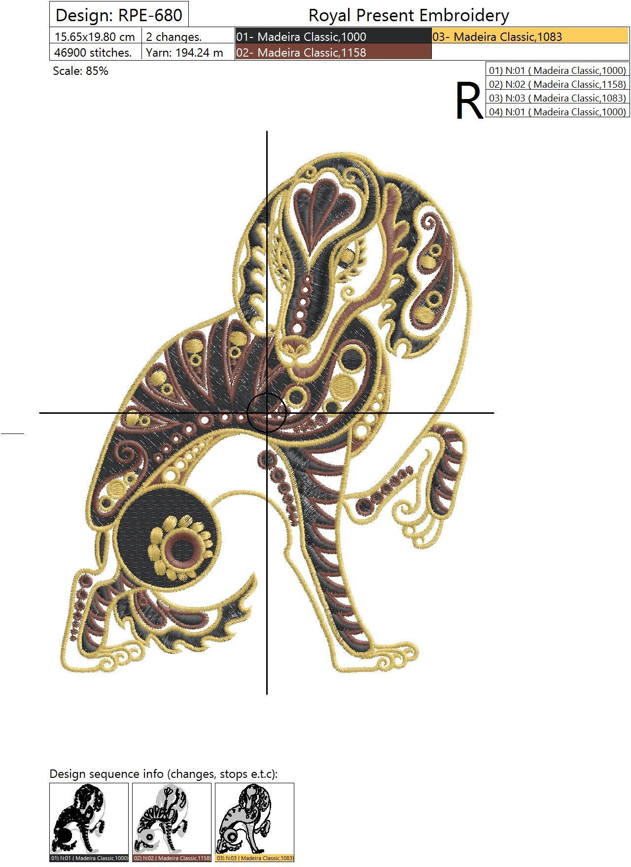 Machine Embroidery Design Dog - Chinese horoscope animal sign