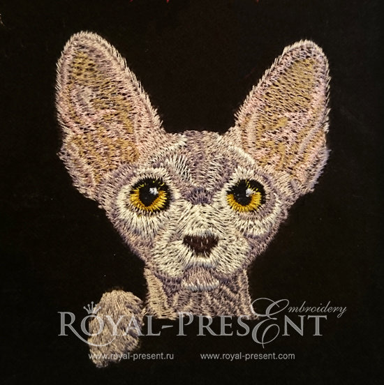 Machine Embroidery Design - Pocket Cat - Sphynx RPE-857-01