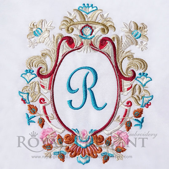 Machine Embroidery Design Luxury Monogram Blank - 3 sizes RPE-437