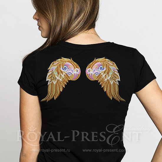 Machine Embroidery Design Decorative angel wing - 4 sizes RPE-626