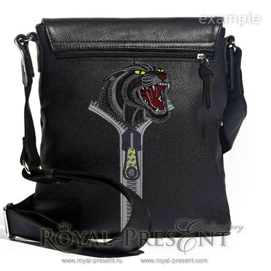 Machine Embroidery Design Zipper and Black panther RPE-885-03