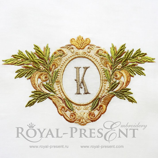 Machine Embroidery Design Vintage Monogram Blank RPE-952