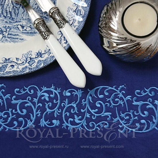 Machine Embroidery Design Blue Infinity border - 2 sizes RPE-440