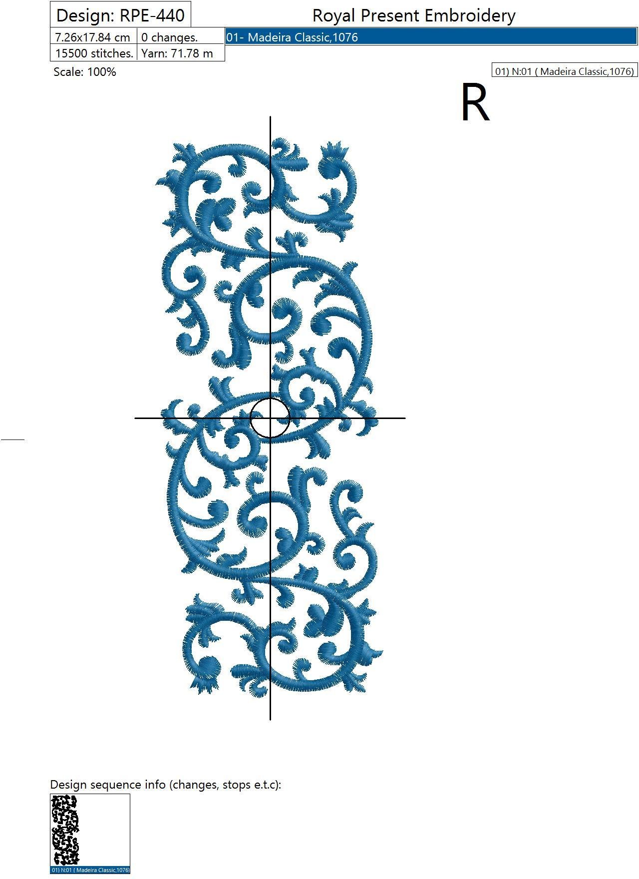 Machine Embroidery Design Blue Infinity border - 2 sizes