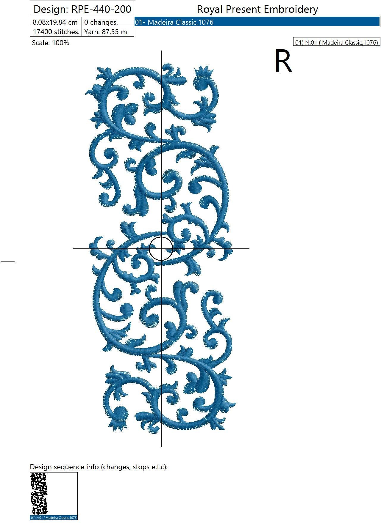 Machine Embroidery Design Blue Infinity border - 2 sizes