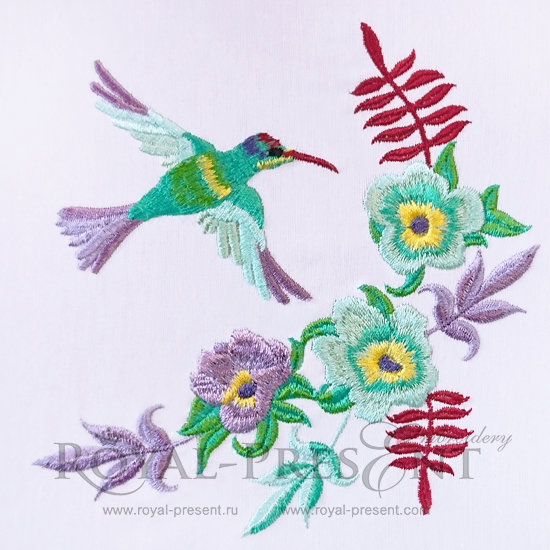 Machine Embroidery Design Hummingbird - 2 sizes RPE-881