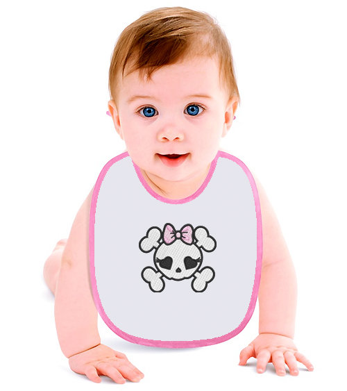 Machine Embroidery Design Very cute Skull with bow RPE-1036