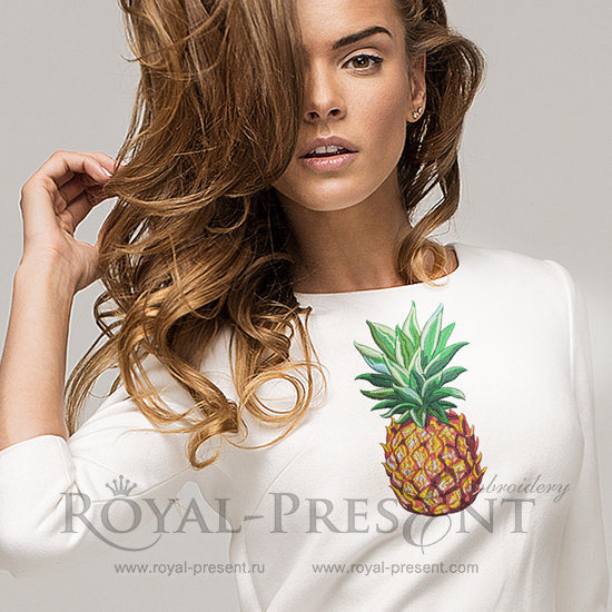 Machine Embroidery Design Pineapple like a D&G - 3 sizes RPE-184