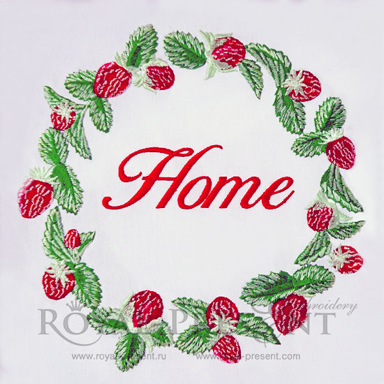 Machine Embroidery Designs Strawberry Wreath RPE-473