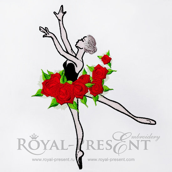 Machine Embroidery Design Ballet Dancer Girl - 3 sizes RPE-302