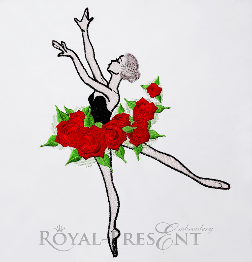 Machine Embroidery Design Ballet Dancer Girl - 3 sizes