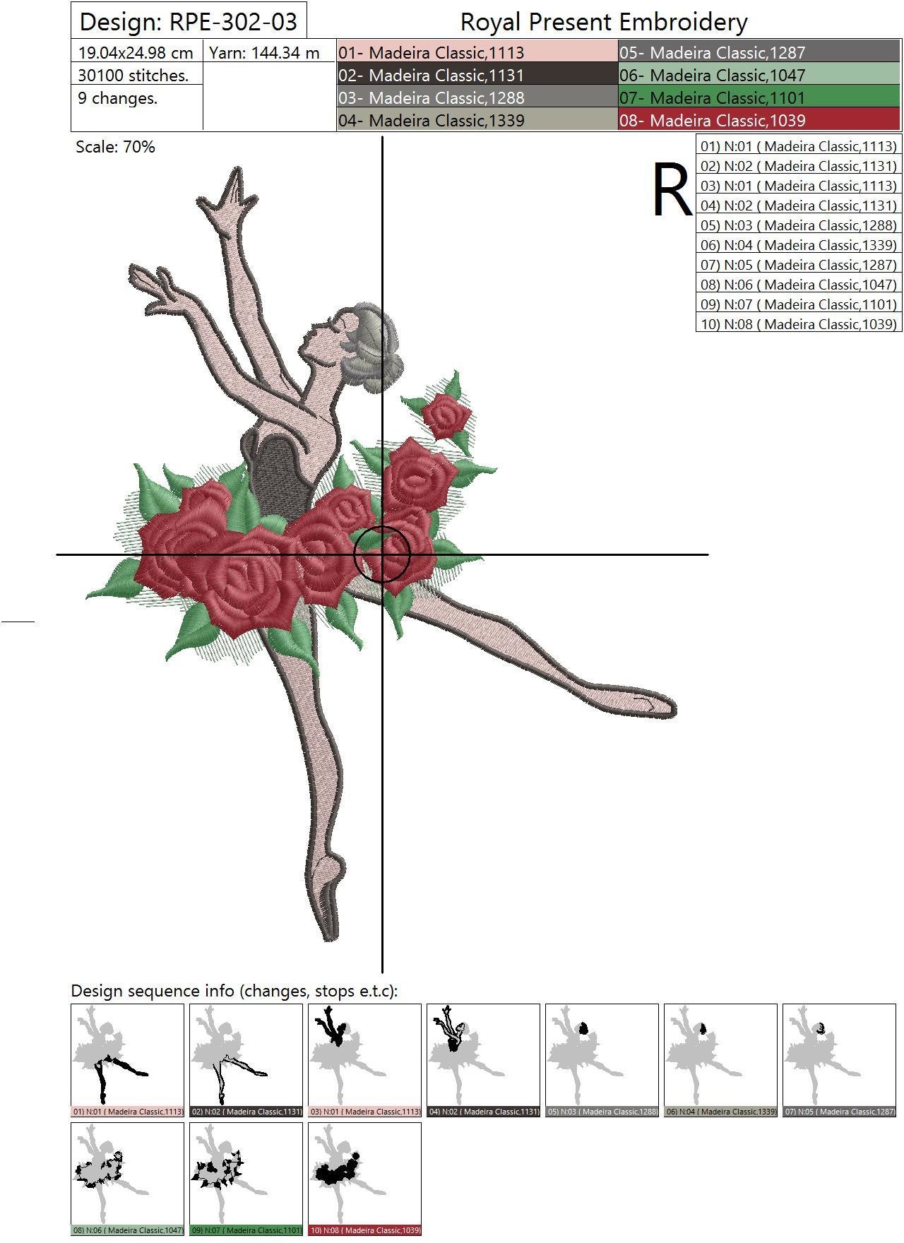 Machine Embroidery Design Ballet Dancer Girl - 3 sizes