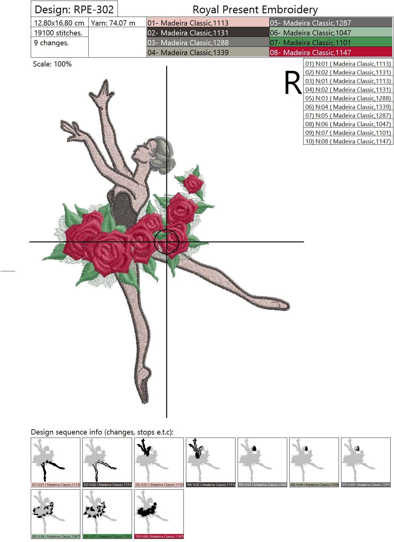 Machine Embroidery Design Ballet Dancer Girl - 3 sizes