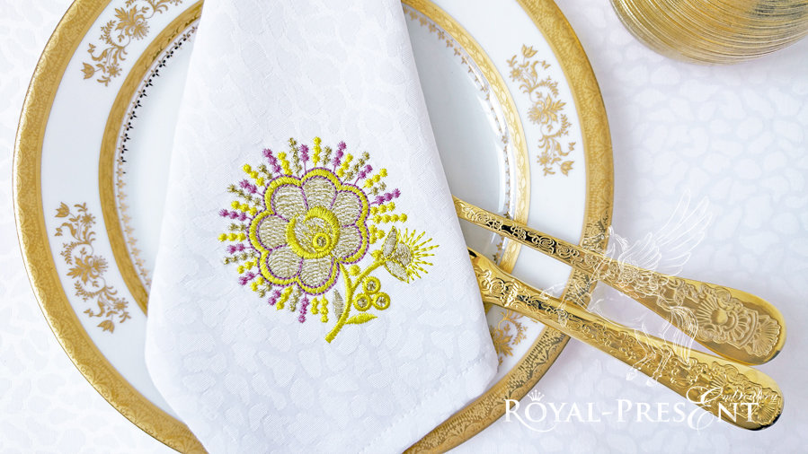 Free Machine Embroidery Design Amazing Gold Flower
