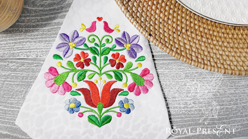 Kalocsai Machine Embroidery Design - 2 sizes