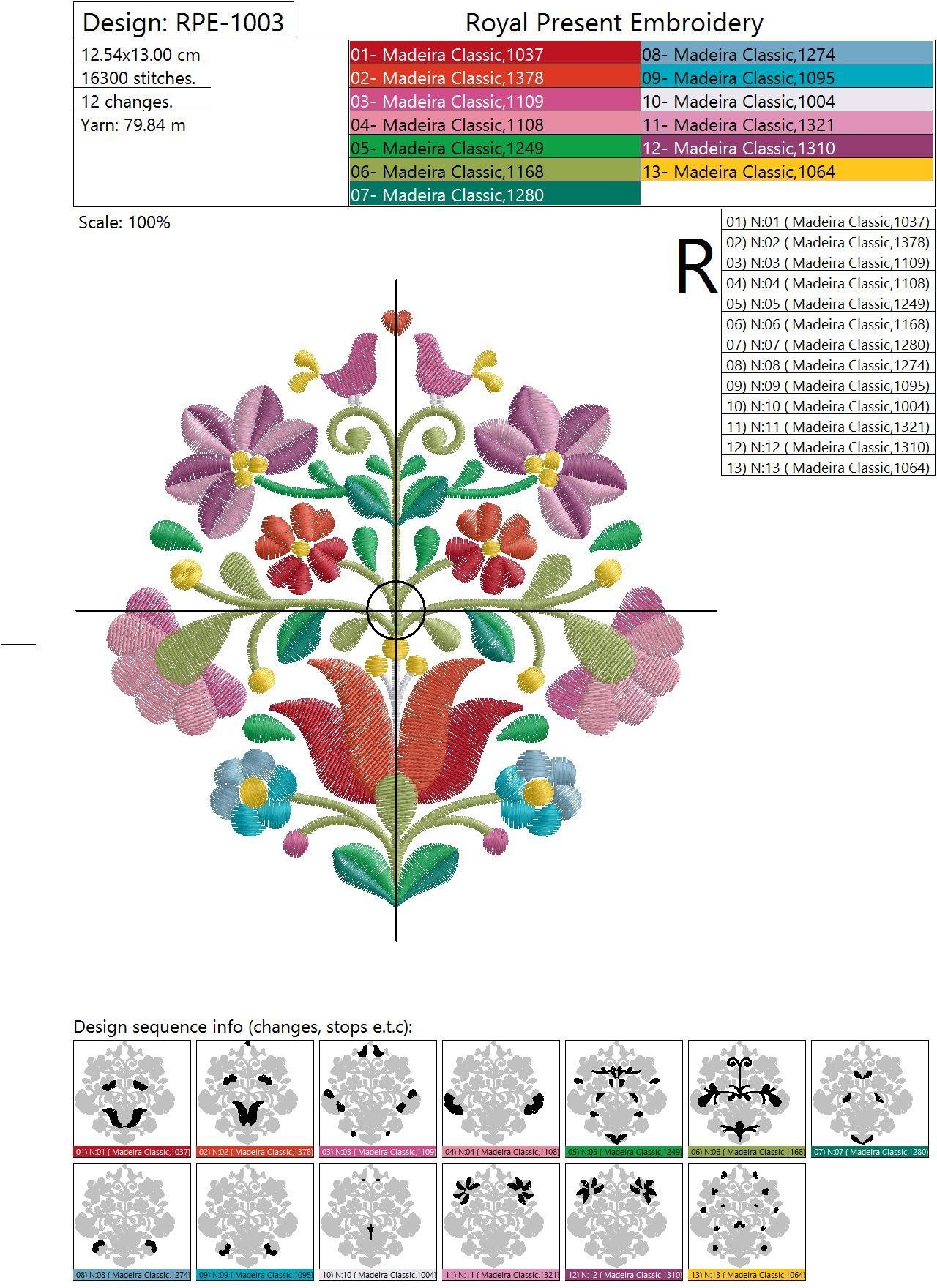 Kalocsai Machine Embroidery Design - 2 sizes