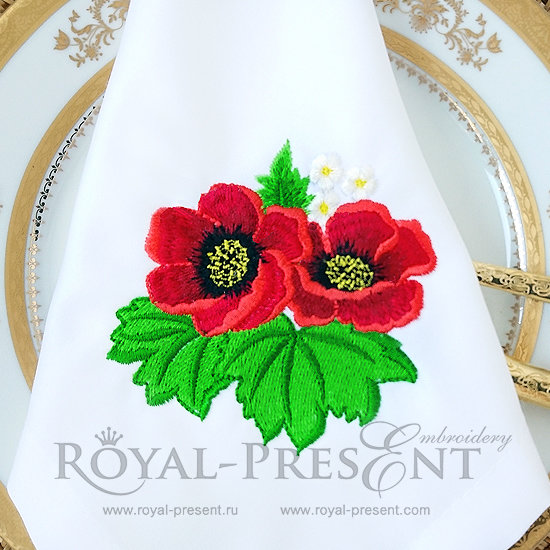 Poppies Machine Embroidery Design RPE-265