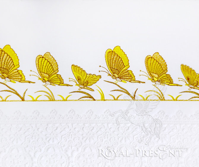 Machine Embroidery Design Butterflies border