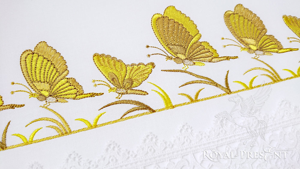 Machine Embroidery Design Butterflies border