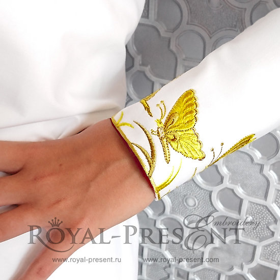 Machine Embroidery Design Butterflies border RPE-109