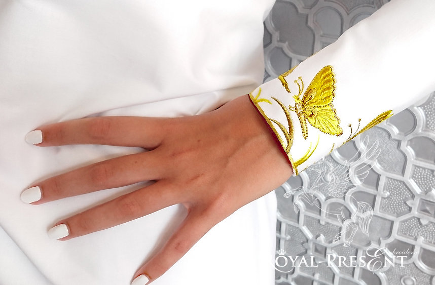 Machine Embroidery Design Butterflies border