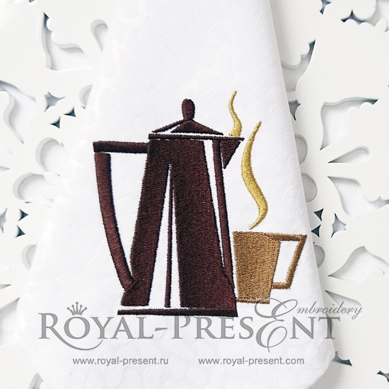 Machine Embroidery Design Coffee pot RPE-233-03