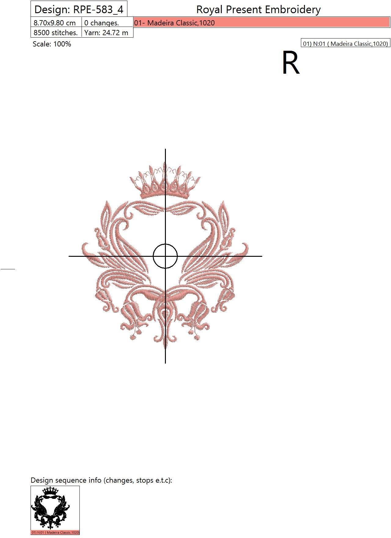 Machine Embroidery Design Graceful frame - 2 sizes