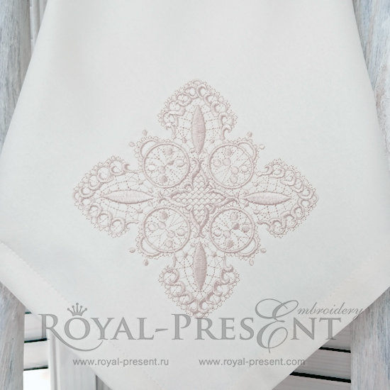 Lace square Machine Embroidery Design RPE-625