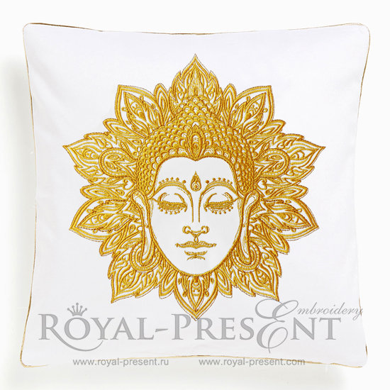 Machine Embroidery Design Buddha face - 2 sizes RPE-567