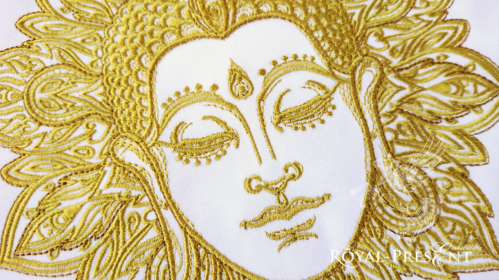 Machine Embroidery Design Buddha face - 2 sizes