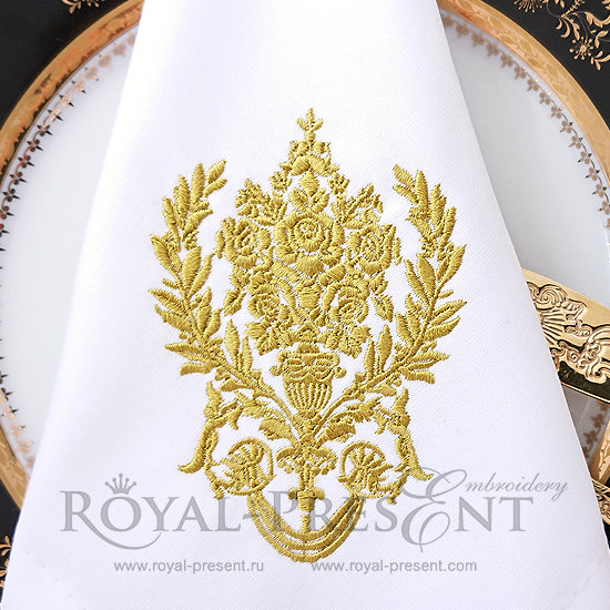 Machine Embroidery Design Damask pattern - 2 sizes RPE-133