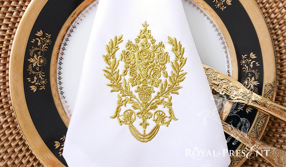 Machine Embroidery Design Damask pattern - 2 sizes