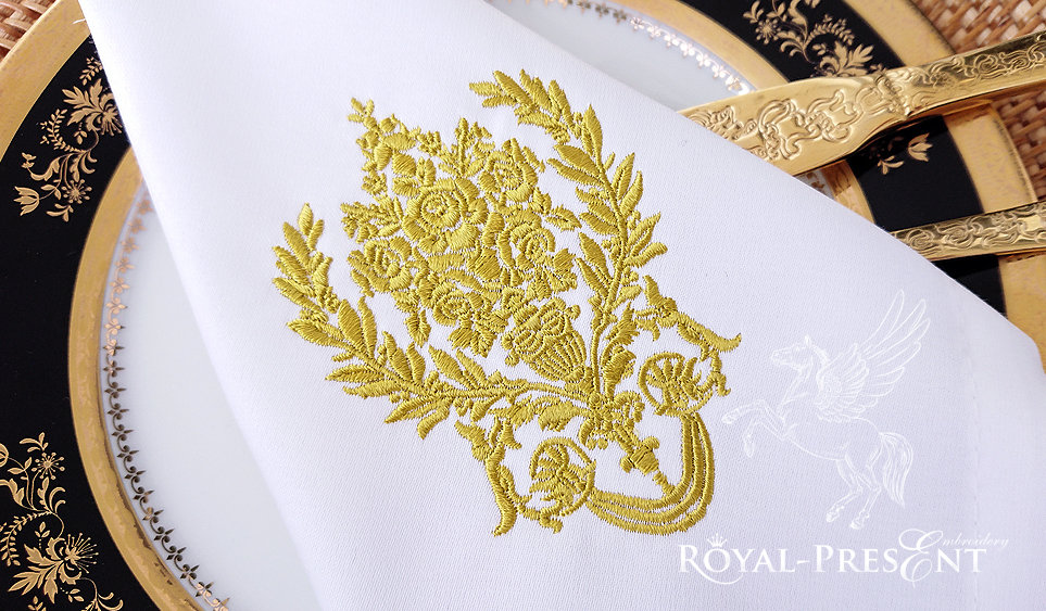 Machine Embroidery Design Damask pattern - 2 sizes