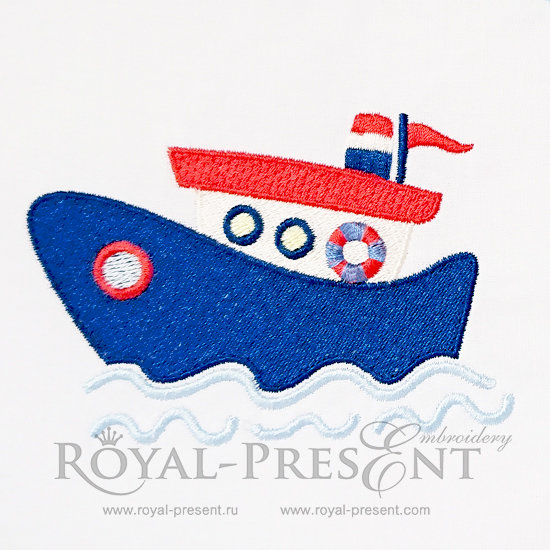 Machine Embroidery Design Small Boat RPE-501-1
