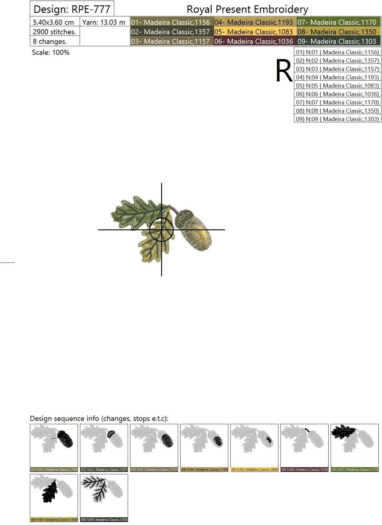Set of Machine Embroidery Designs Acorns