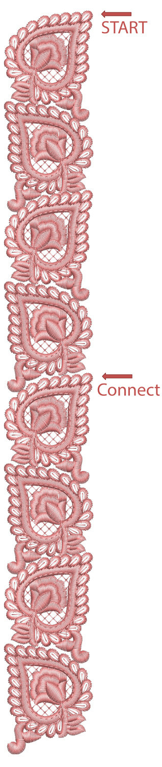 Machine Embroidery Design Oriental border - 2 sizes